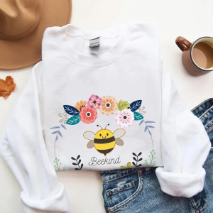 Sudadera de Abeja para Mujer | Hoodie Bee Kind Romántico