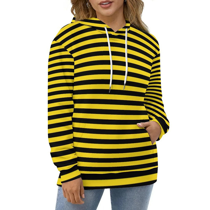 Sudadera con Capucha "Rayas Zumbadoras" – Hoodie Estilo Abeja