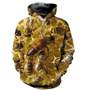 Sudadera con Capucha Abeja "Reina y Colonia" | Hoodie 3D Colmena