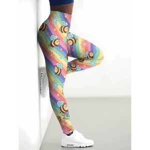 Leggings de Abeja Arcoíris Divertidos – Cómodos y Originales