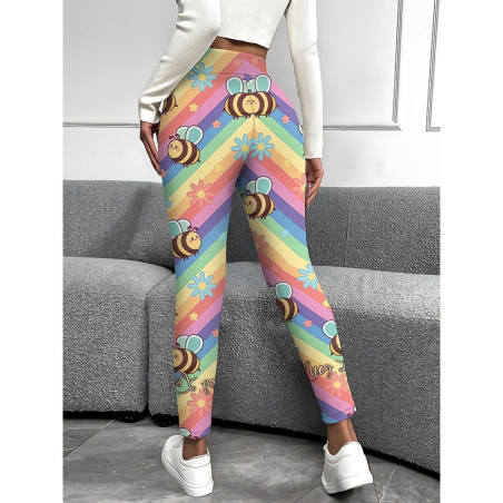 Leggings de Abeja Arcoíris Divertidos – Cómodos y Originales