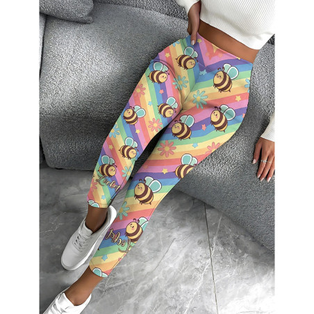 Leggings de Abeja Arcoíris Divertidos – Cómodos y Originales