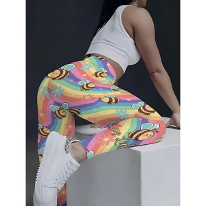 Leggings de Abeja Arcoíris Divertidos – Cómodos y Originales