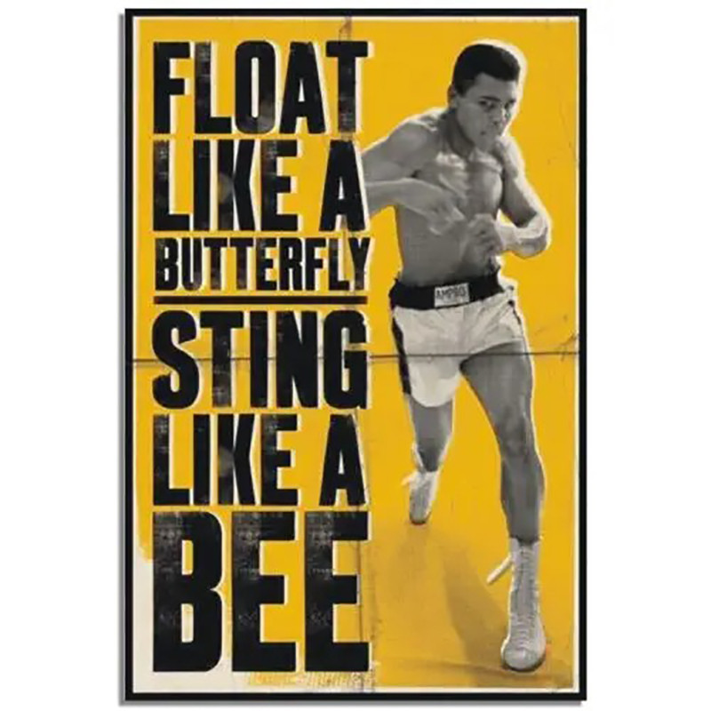 Placa Metálica Decorativa Abeja - Cita de Muhammad Ali
