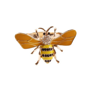 Servilleteros Abeja Cristal Dorado | Set de 6 – Elegancia