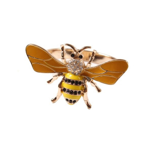 Servilleteros Abeja Cristal Dorado | Set de 6 – Elegancia