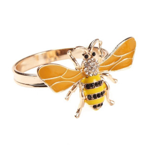 Servilleteros Abeja Cristal Dorado | Set de 6 – Elegancia