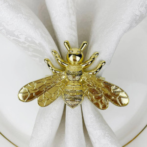 Servilleteros de Abeja Metálicos | Set de 6 – Elegancia & Lujo