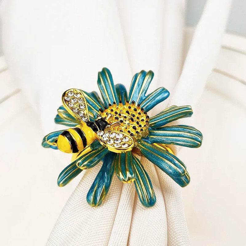 Servilleteros Abeja y Flor | Set de 6 – Elegancia y Naturaleza