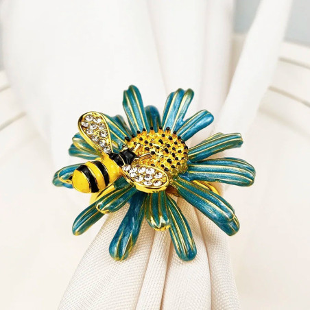 Servilleteros Abeja y Flor | Set de 6 – Elegancia y Naturaleza