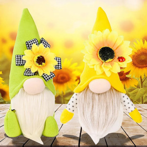 Pareja de Gnomos Abeja Girasol | Decoración Original Primavera
