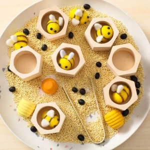 Juego Montessori de Abeja en Madera - Motricidad Fina