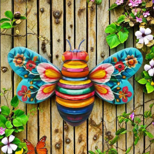 Mariposa Decorativa 3D de Metal Pintada a Mano | Decoración Única
