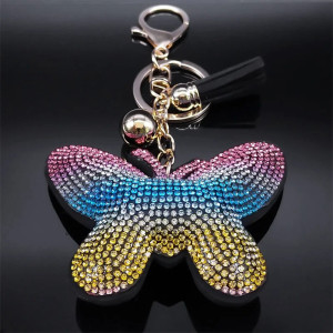 Llavero Mariposa Arcoíris con Pompón 🌈 | Idea Regalo Original