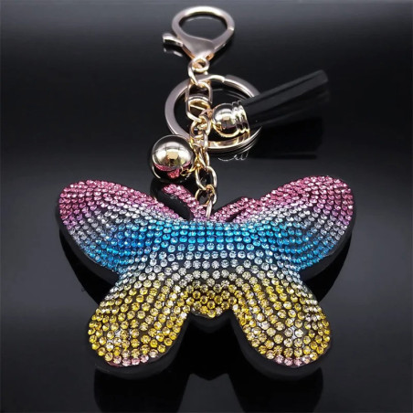 Llavero Mariposa Arcoíris con Pompón 🌈 | Idea Regalo Original