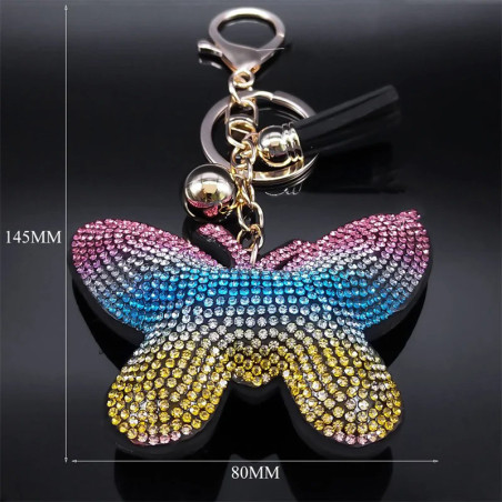 Llavero Mariposa Arcoíris con Pompón 🌈 | Idea Regalo Original