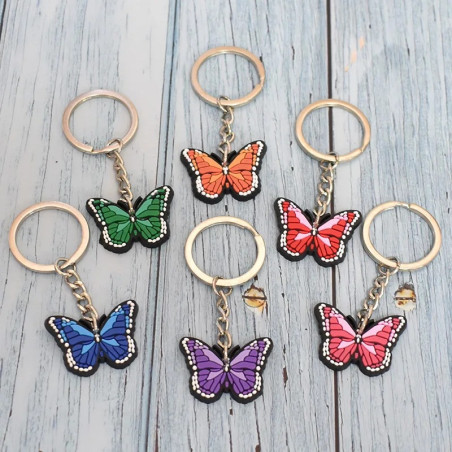 Llavero Mariposa de PVC Colorido - ¡Ideal para Mochilas y Llaves! 🦋