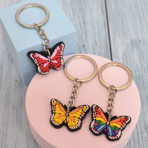 Llavero Mariposa de PVC Colorido - ¡Ideal para Mochilas y Llaves! 🦋