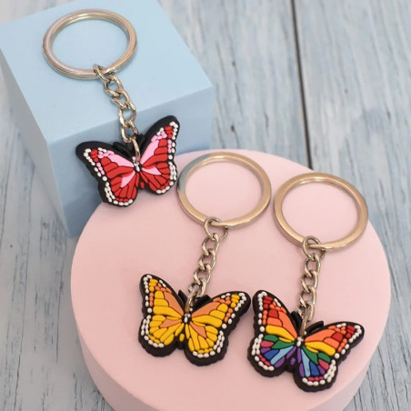 Llavero Mariposa de PVC Colorido - ¡Ideal para Mochilas y Llaves! 🦋