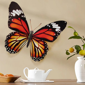 Pegatina Mariposa Azul y Negra 14x11cm | Decoración PVC Única
