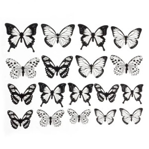 Stickers Mariposas Blancas y Negras - Decoración Pared (18 uds)