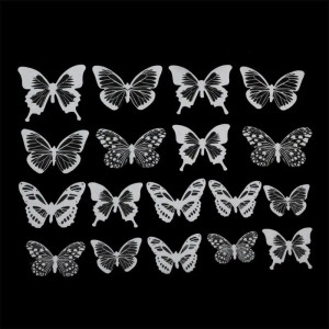 Stickers Mariposas Blancas y Negras - Decoración Pared (18 uds)