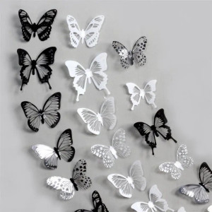 Stickers Mariposas Blancas y Negras - Decoración Pared (18 uds)