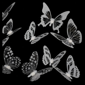 Stickers Mariposas Blancas y Negras - Decoración Pared (18 uds)