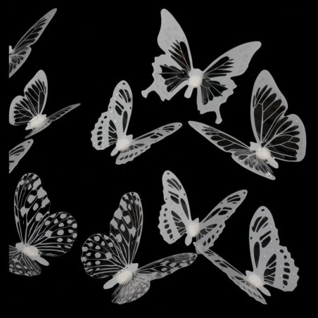 Stickers Mariposas Blancas y Negras - Decoración Pared (18 uds)
