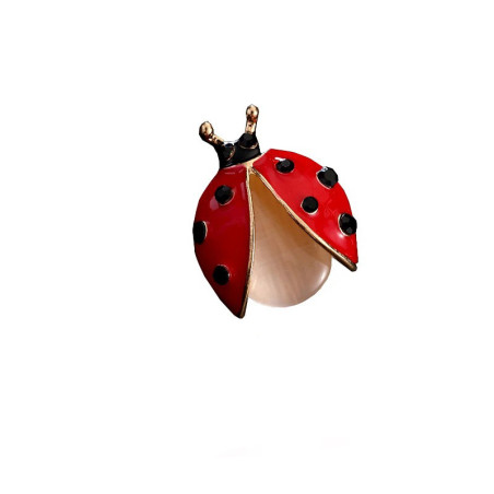 Broche Pin Mariquita de Esmalte Rojo y Negro | Regalo Mujer