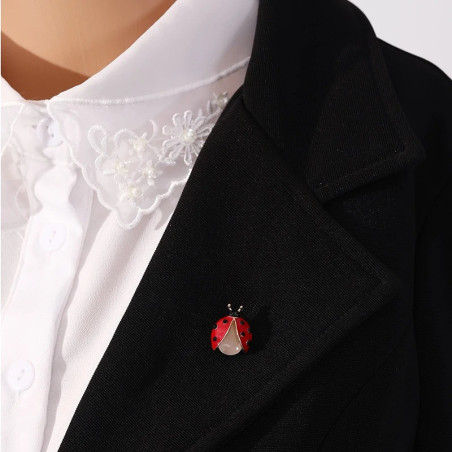 Broche Pin Mariquita de Esmalte Rojo y Negro | Regalo Mujer