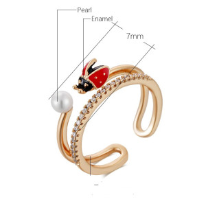 Gran Anillo Mariquita Vintage Ajustable | Joya Única Mujer