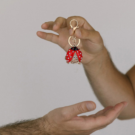 Llavero Mariquita Real Brillante con Circonita | Regalo Único