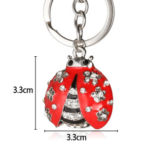 Llavero Mariquita 'Flor de Cristal' con Strass | Regalo Original