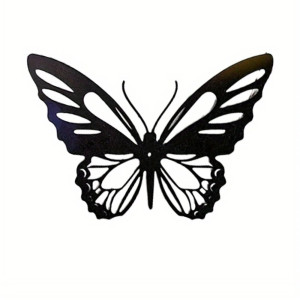 Pegatina Sticker Mariposa Alas Blanco y Negro | Vinilo 13cm