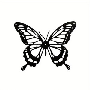 Pegatina Sticker Mariposa Alas Blanco y Negro | Vinilo 13cm