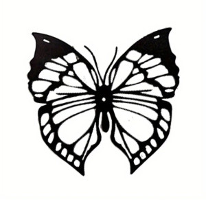 Pegatina Sticker Mariposa Alas Blanco y Negro | Vinilo 13cm