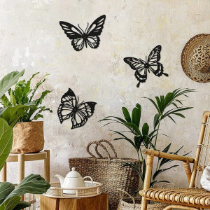 Pegatina Sticker Mariposa Alas Blanco y Negro | Vinilo 13cm