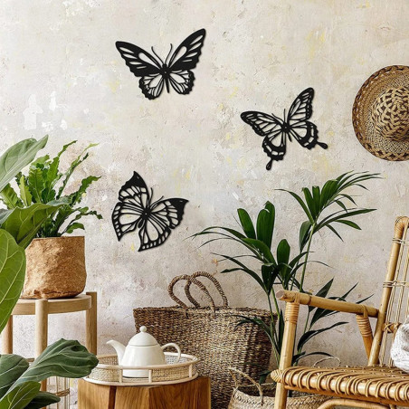Pegatina Sticker Mariposa Alas Blanco y Negro | Vinilo 13cm