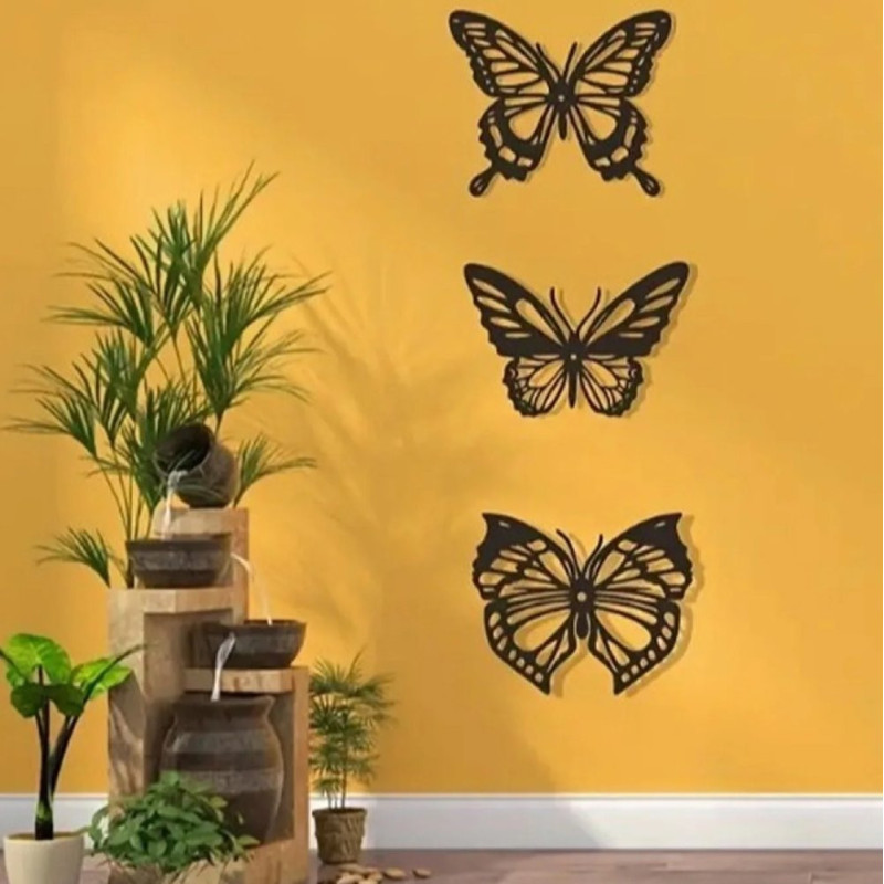 Pegatina Sticker Mariposa Alas Blanco y Negro | Vinilo 13cm