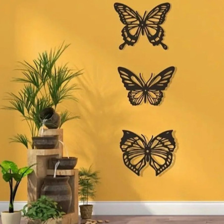 Pegatina Sticker Mariposa Alas Blanco y Negro | Vinilo 13cm