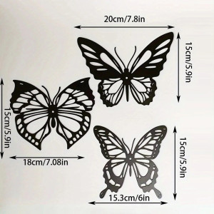 Pegatina Sticker Mariposa Alas Blanco y Negro | Vinilo 13cm