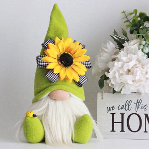 Gnomo Abeja y Mariquita – Decoración Campestre Hecha a Mano