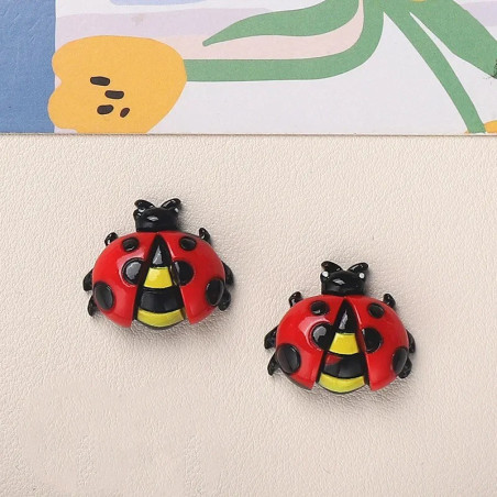 Lote 10 Figuritas Mariquita de Resina para Decoración y DIY