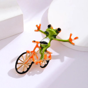 Broche Rana Ciclista | Pin Original, Divertido y Elegante