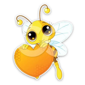 Pegatina Abeja Corazón de Miel | Sticker PVC Bonito y Resistente
