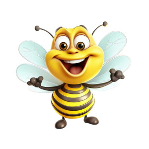 Pegatina Abeja Chispeante | Sticker de PVC Divertido y Duradero