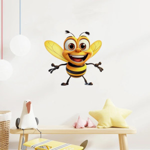 Pegatina Abeja Sonriente | Sticker PVC Divertido y Resistente