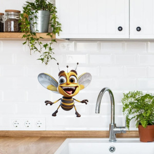 Pegatina Abeja Alegre | Sticker de PVC Divertido y Resistente