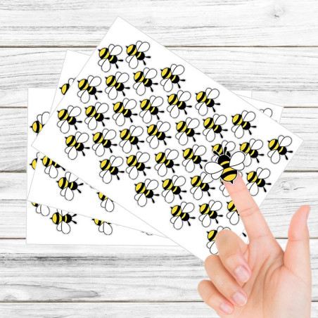 Pegatinas de Mini Abeja | Plancha con 70 Stickers de 2 cm